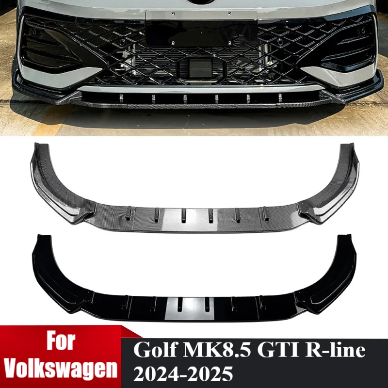 

Bumper Lip For VW Golf 8.5 MK8.5 GTI R-line 2024-2025 Front Bumper Lips Spoiler Splitter Diffuser Car Body Tuning Kit
