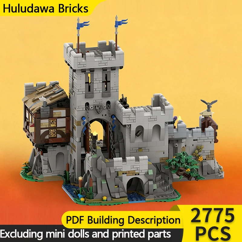 

Средневековый замок, модель MOC, строительные кирпичи, замок из каменного кирпича, модульная технология, детские праздничные подарки, сборные игрушки, костюм