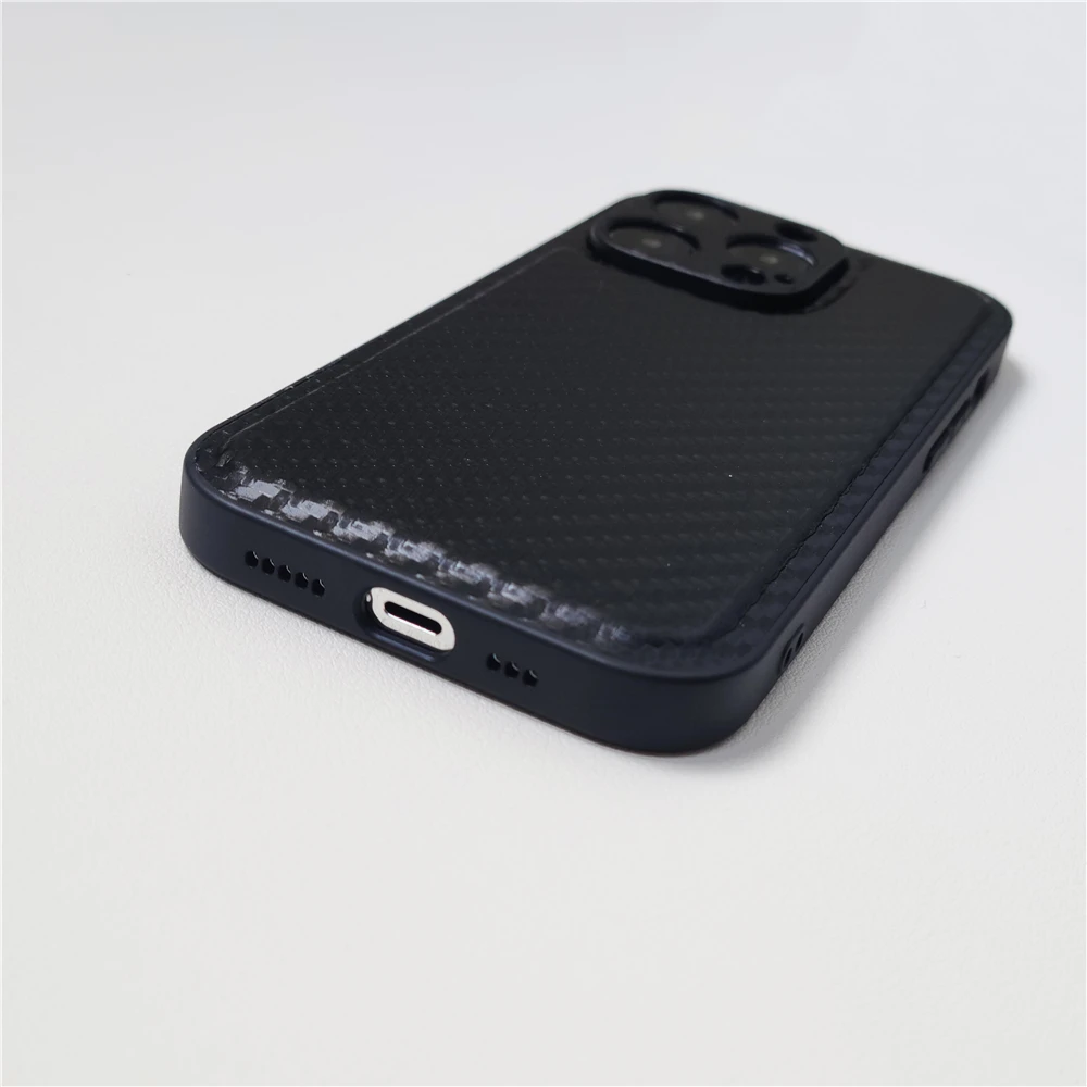 For Magsafe Carbon Fiber Case For iphone 14 Pro Max Wireless Charging Magnetic Cover With Magnet Wallet Card Pocket