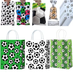 10/20/30/40/50pcs Soccer Treat Bags Gift Bags with Twist Ties Football Cellophane Soccer Party Favors Birthday Party Supplies