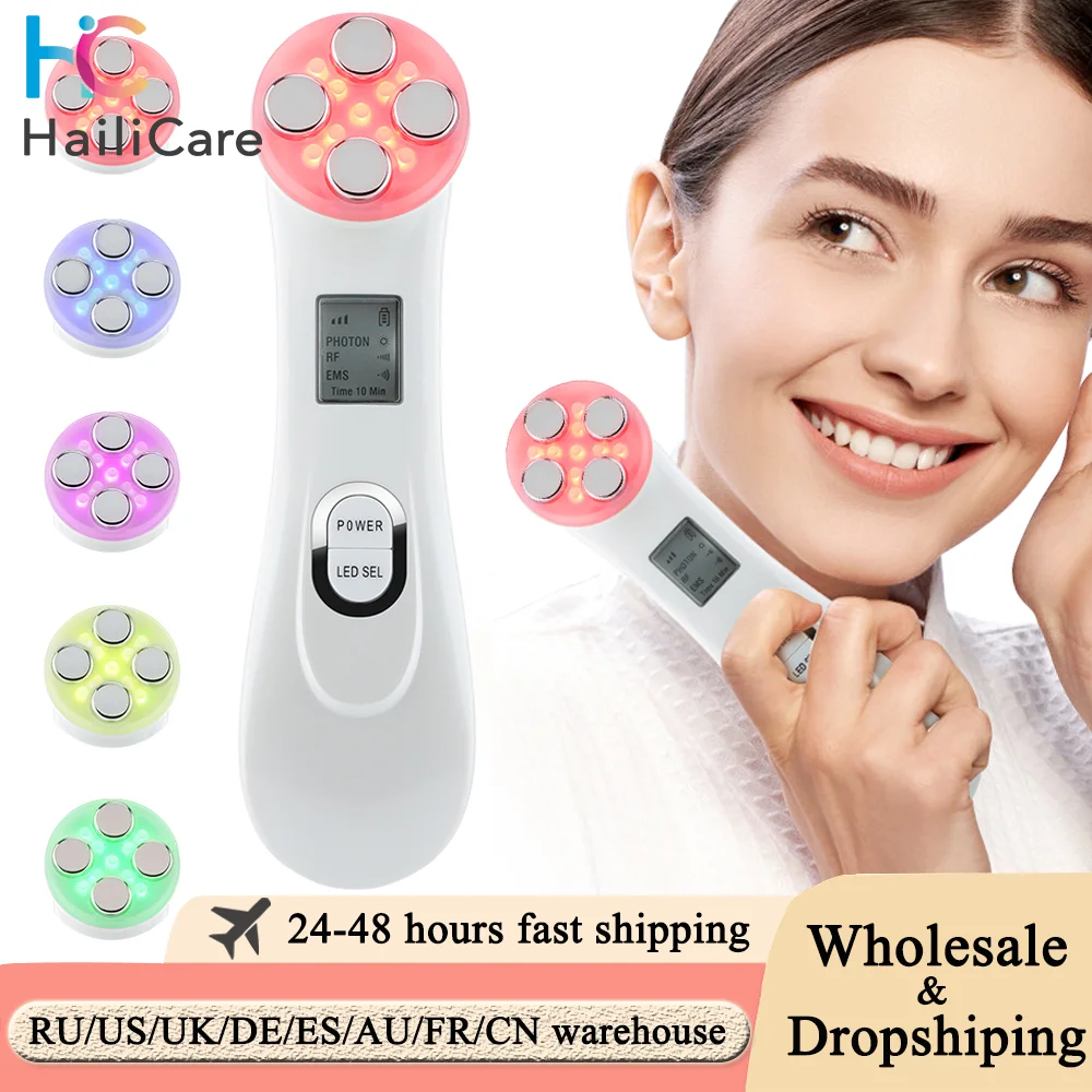 EMS Microcurrent Facial Massager, Face Lifting Máquina, Cuidados Com A Pele, LED Fóton, Rejuvenescimento Da Pele, Dispositivo De Beleza