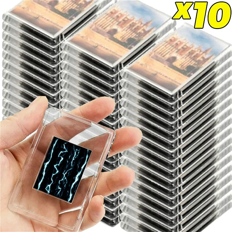 

5/10PCS Magnetic Photo Frame Stickers Acrylic Photo Holders for Fridge DIY Transparent Magnet Sticker Home Office Storage Tools