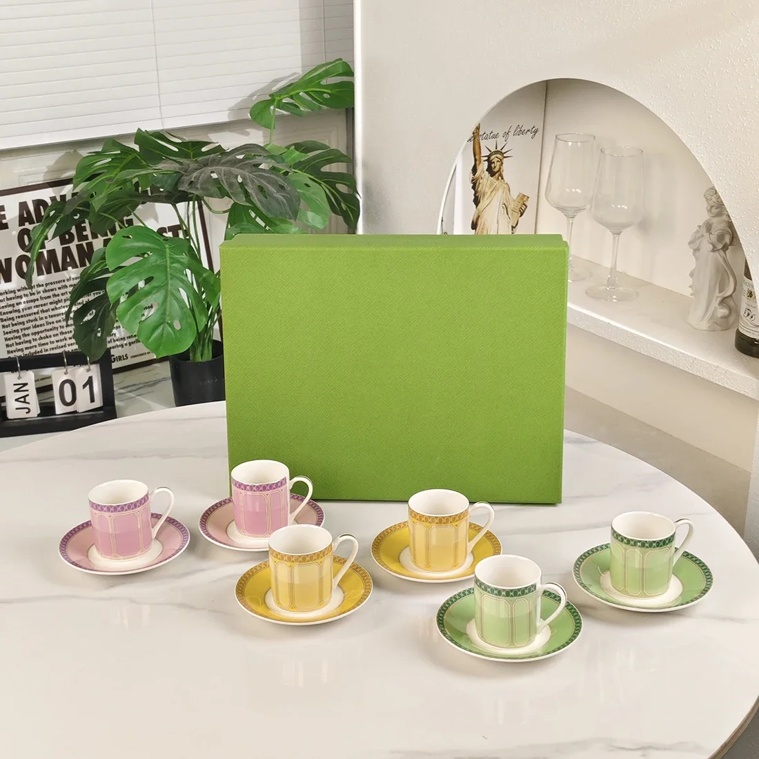 4pcs a set mini ceramics espresso cup with saucer