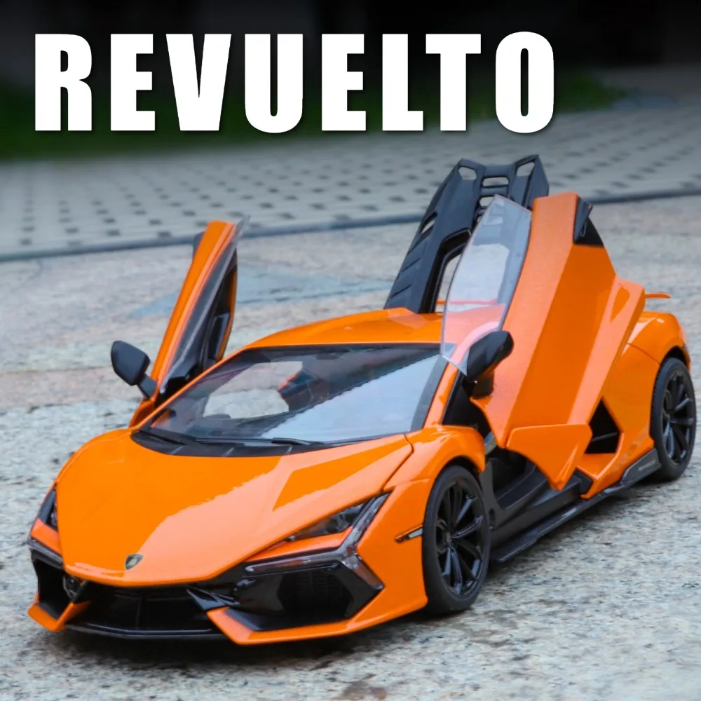 

1:18 большой масштаб Revuelto LP770 модель автомобиля игрушечный сплав литой под давлением звук свет амортизация супер автомобили модели подарки для мальчиков орнамент