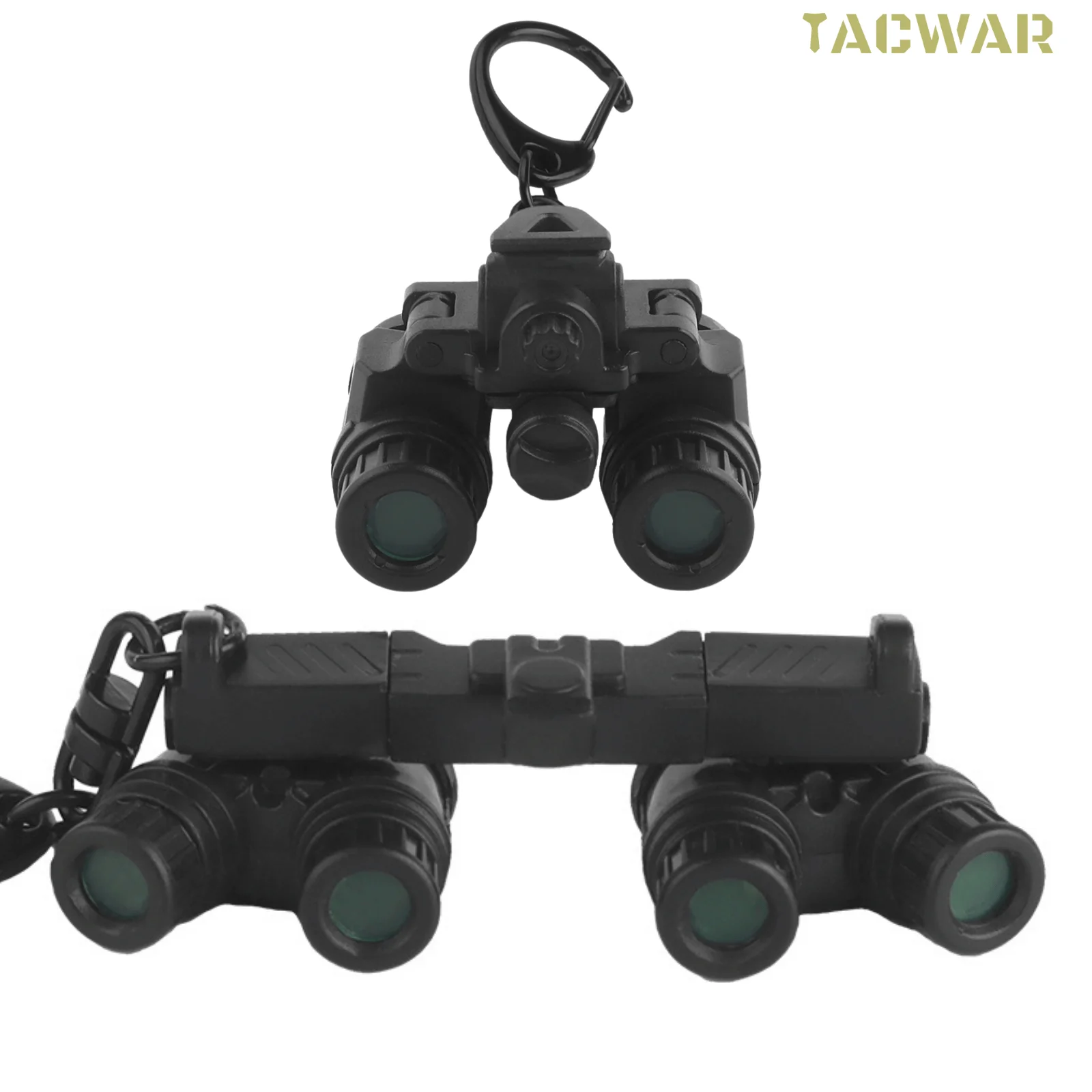 2PCS NVG Keychains Set, Mini Binocular & Four-eye Night Vision Model, GPNVG18 & AN/PVS31 Style Gift For Hunting Airsoft Outdoor