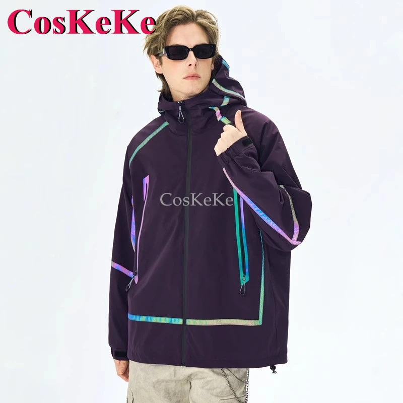 

CosKeKe Melbourne Shuffle Dance Night Vision Shuffle Street Ghost Dance Hoodie Loose Jacket Fashion Luminous Reflective Coat New