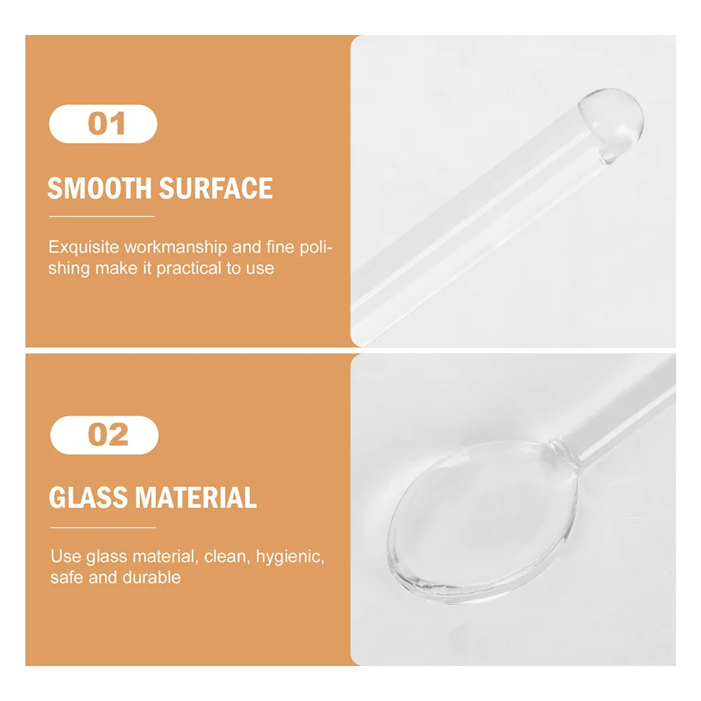 

Glass Mixing Spoon Heat Resistant Smooth Finish Comfortable Handle for Coffee Tea Dessert Bar Kitchen Use Stirring