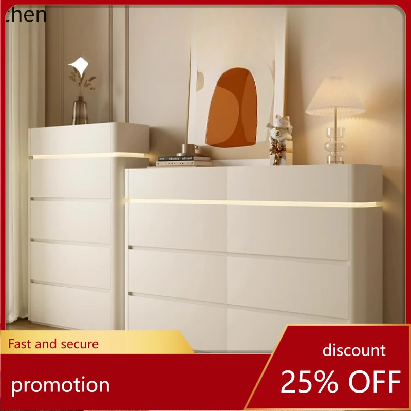 

HT bedroom ultra-thin drawers, bedside storage chest against the wall, solid wood storage cabinet