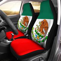 Mexico Flag Pattern Car Seat Covers 2 Pcs, Auto Universal Front Seat Protector Automobile Interior Decorate Accessories