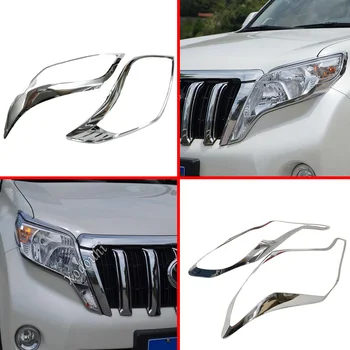 Car Front Head Light Lamp Hood Frame Stick Cover Trim For Toyota FJ150/Prado 2010 2011 2012 2013 2014 2015 2016 2017 2018 2019