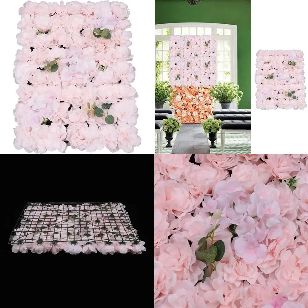 

Настенные панели с розовыми искусственными цветами, 6 шт., 24x16 дюймов, шелковая ткань для украшения свадьбы и вечеринки