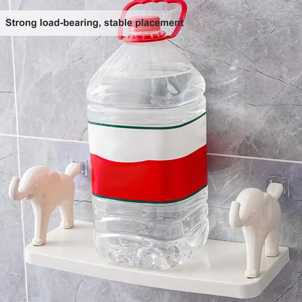 Spice Rack Elephant Design No Drilling Bathroom Wall-hanging Storage Rack Round Edges Spice Organizer Restaurant Accessories New