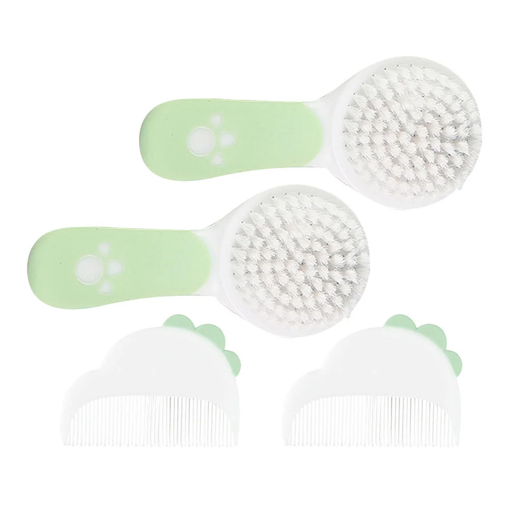 2-częściowy zestaw szczoteczki i grzebienia dla niemowląt, miękkie włosie, pielęgnacja włosów dla noworodków i małych dzieci, delikatne czyszczenie skóry głowy, idealny na baby shower