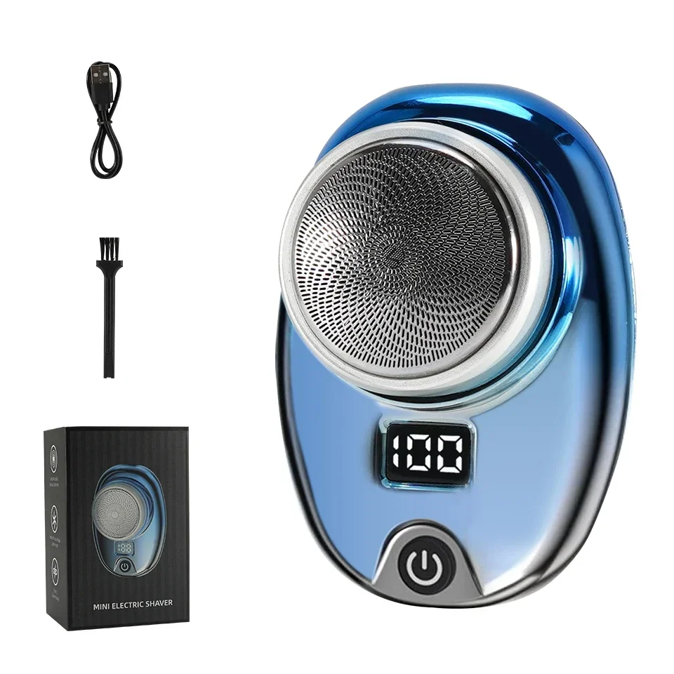 Portable Mini Electric Rechargeable Shaver Digital Power Display Mens Razor Waterproof Cordless Razor Beard Shaver for Face Body