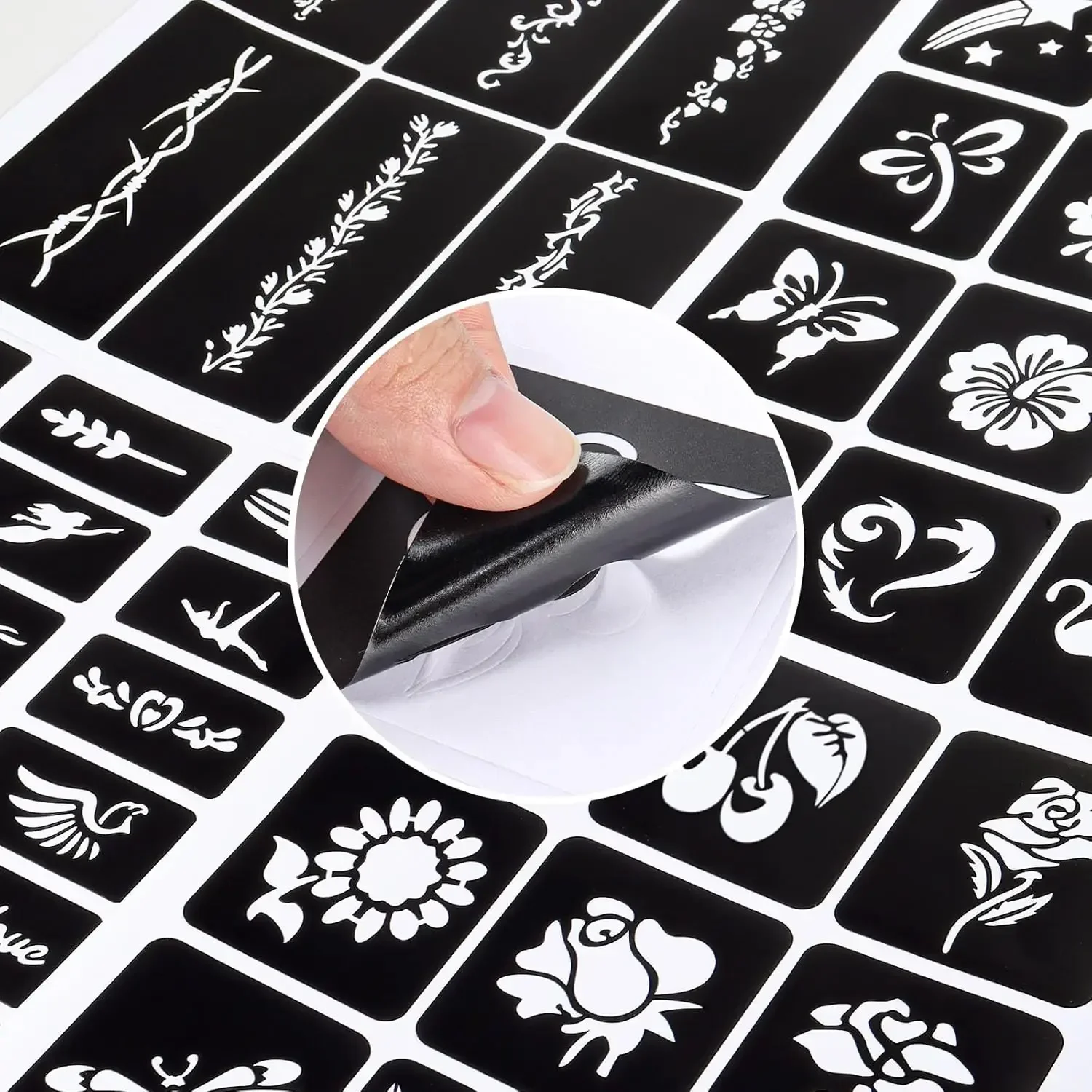 Narkasy Stencils Kit 3/5/10/20Sheet 400+ Reusable Tattoo Stencils for Kids Teens Adults, Airbrush & Temporary Tattoo Stencil