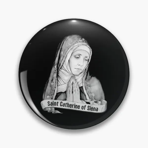 St Catherine Of Siena Catholic Purity G  Soft Button Pin Lover Collar Creative Women Hat Cute Clothes Decor Cartoon Metal