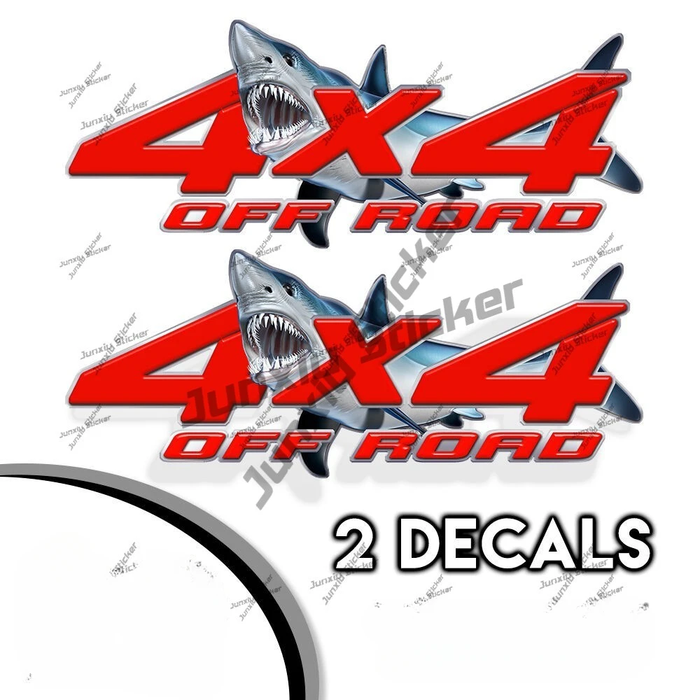 

Пара красных 4x4 переводных картинок с изображением внедорожника акулы Переводные картинки для грузовика пикапа кемпера SUV аксессуары для авто наклейки аксессуары для автомобиля солнце