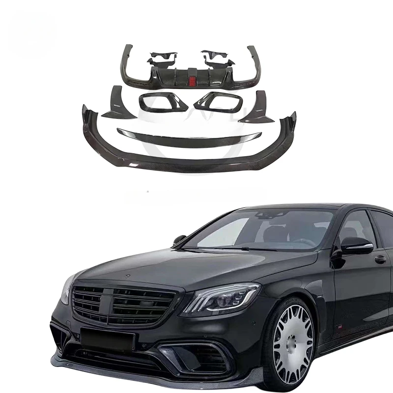 

High quality bodykit for Mercedes S Class W222 S63 S65 AMG to Bra bus style front lip rear lip car spoiler