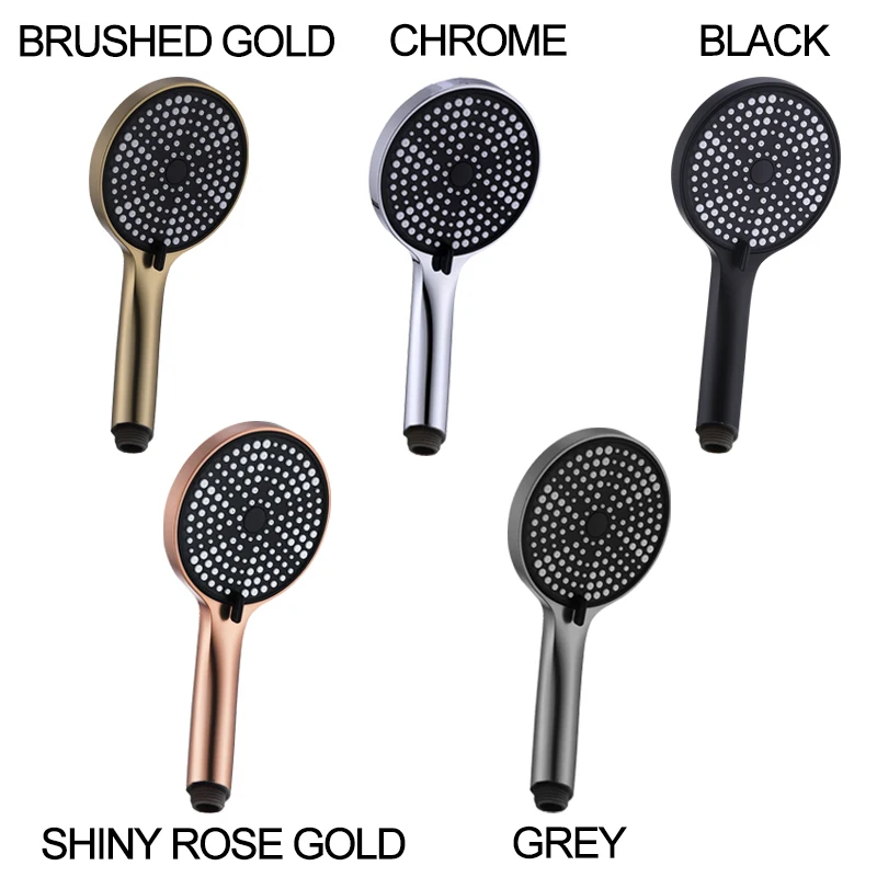 

Brushed Gold ABS Hand Shower Muiti-Function Handheld Shower Head for Bathroom Chrome Grey White Black Rose Gold Shower Replace
