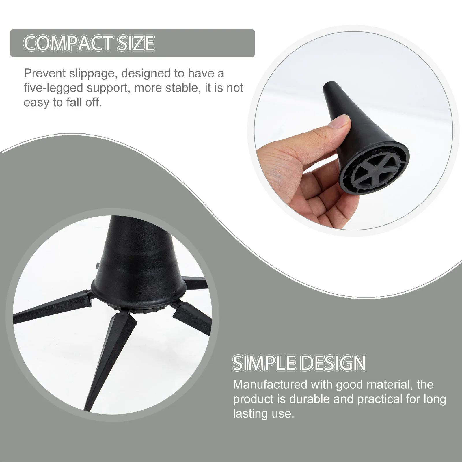 

ABS Iron Folding Clarinet Stand Portable Five-Legged Musical Instrument Holder Scratch-Resistant Stable Clarinet Holder