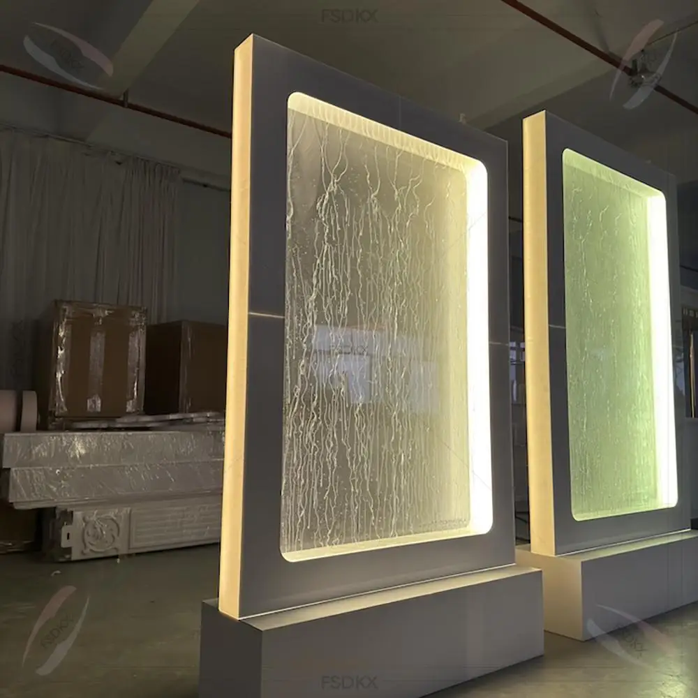 Hot Recommend RGB LED Light Waterfall Backdrop Welcome Entrance Sign Pet Indoor Water Fountain