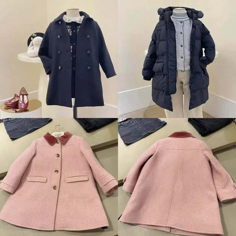 

Предпродажа, шерстяное пальто для маленьких девочек BP, 2025 г., зимние теплые пуховые пальто, ветрозащитное и водонепроницаемое пальто для мальчиков, зимняя куртка для девочек