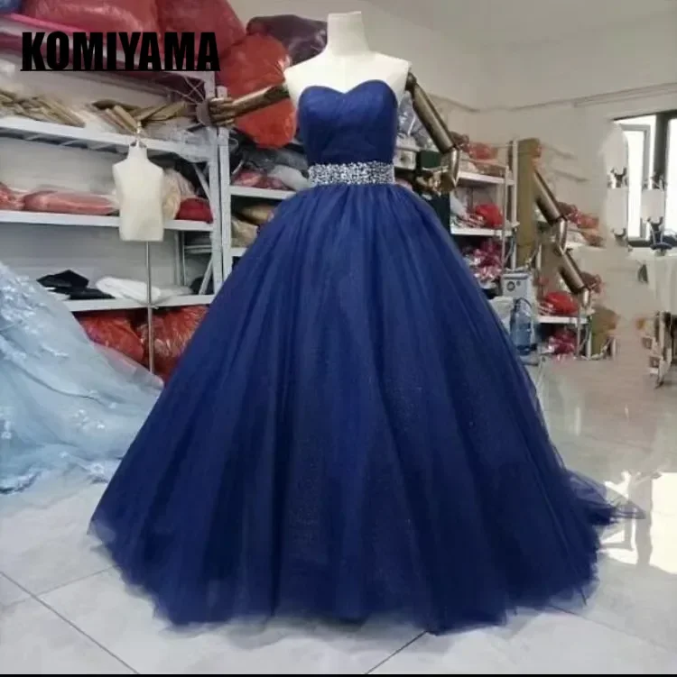 

Strapless Temperament Ball Gown Wedding Party Vestidos Simple Prom Dresses Simple Elegant Banquet Mesh Design Evening Dress