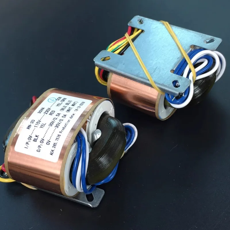 R Core Transformer 20W R20 30V Transformers 220V To 2X30V Copper Custom Shield Pre-Decoder Earphone DAC Audio Power Supply