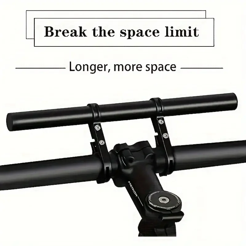 Aluminum Alloy Bike Handlebar Extender - Super Long Bracket for Mounting Accessories, Headlights, Phone Mounts, For 31.8/25.4mm