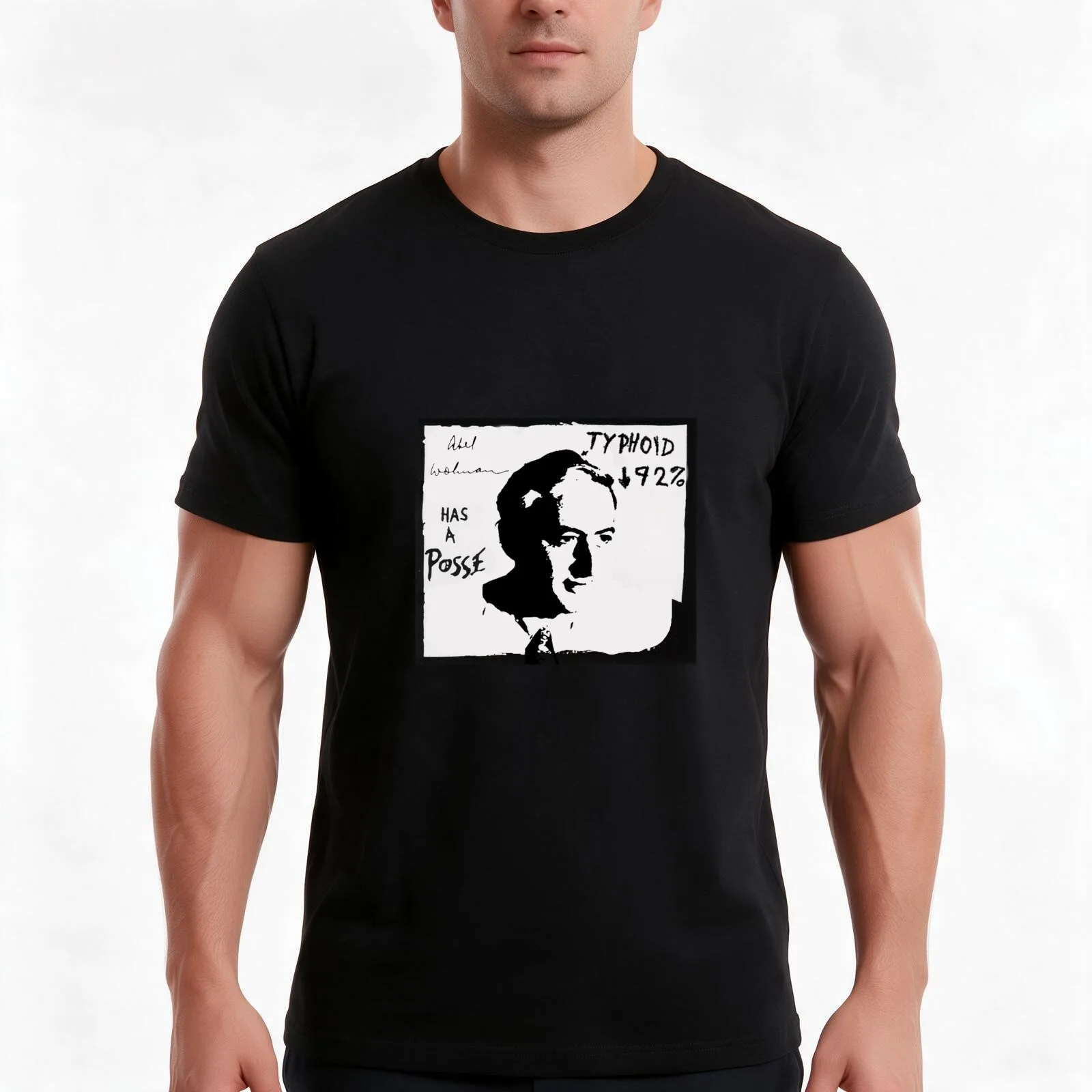 Abel Wolman has a Posse T-Shirt, Summer Casual Cotton Tee, Oversized Streetwear Tops, Vintage Graphic Print, Unisex Men Women