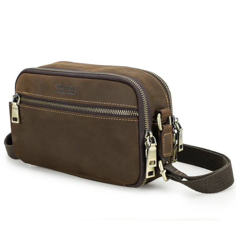 New Fashionable British Version Shoulder Casual Multi Functional Crossbody Bag Genuine Bags Leather Briefcases Men Bag Briefcase