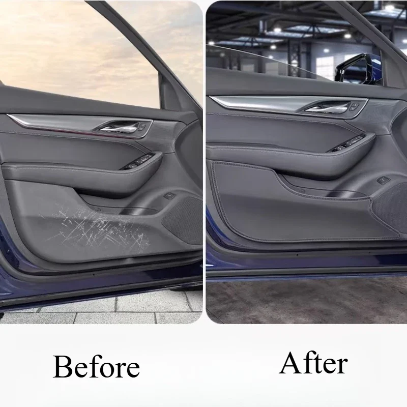 For Cadillac CT5 Door Anti-kick Pad Special Modified Door Panel Scratch-proof Thickened Leather Pad Car Interior Supplies