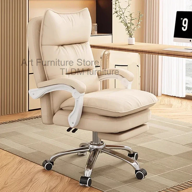 Gamer Swivel Office Chairs Armchairs Metal Adjustable Leather Office Chairs Executive Recliner Cadeira Para Computador Furniture