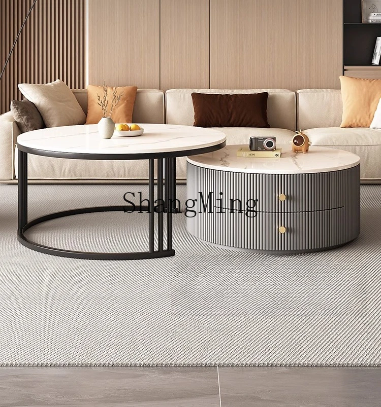 

ZYY rock slab living room household coffee table light luxury modern simple small apartment