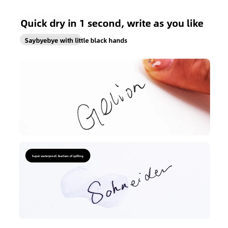 Bolígrafo de gel Schneider Gelion+, recargable y retráctil, bolígrafo de tinta de gel, barril transparente de 0,5 mm, tinta negra, papelería para escuela y oficina