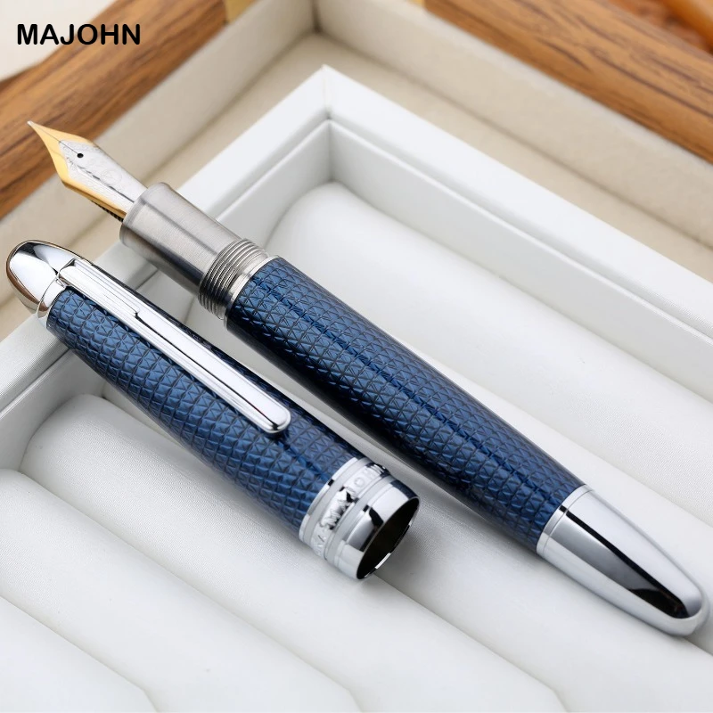 

MAJOHN P136 Piston Fountain Pen Anti-slip with 3D EF/F Metal Brushed Anti-slip Hammer Pattern Version Pen School Supplies