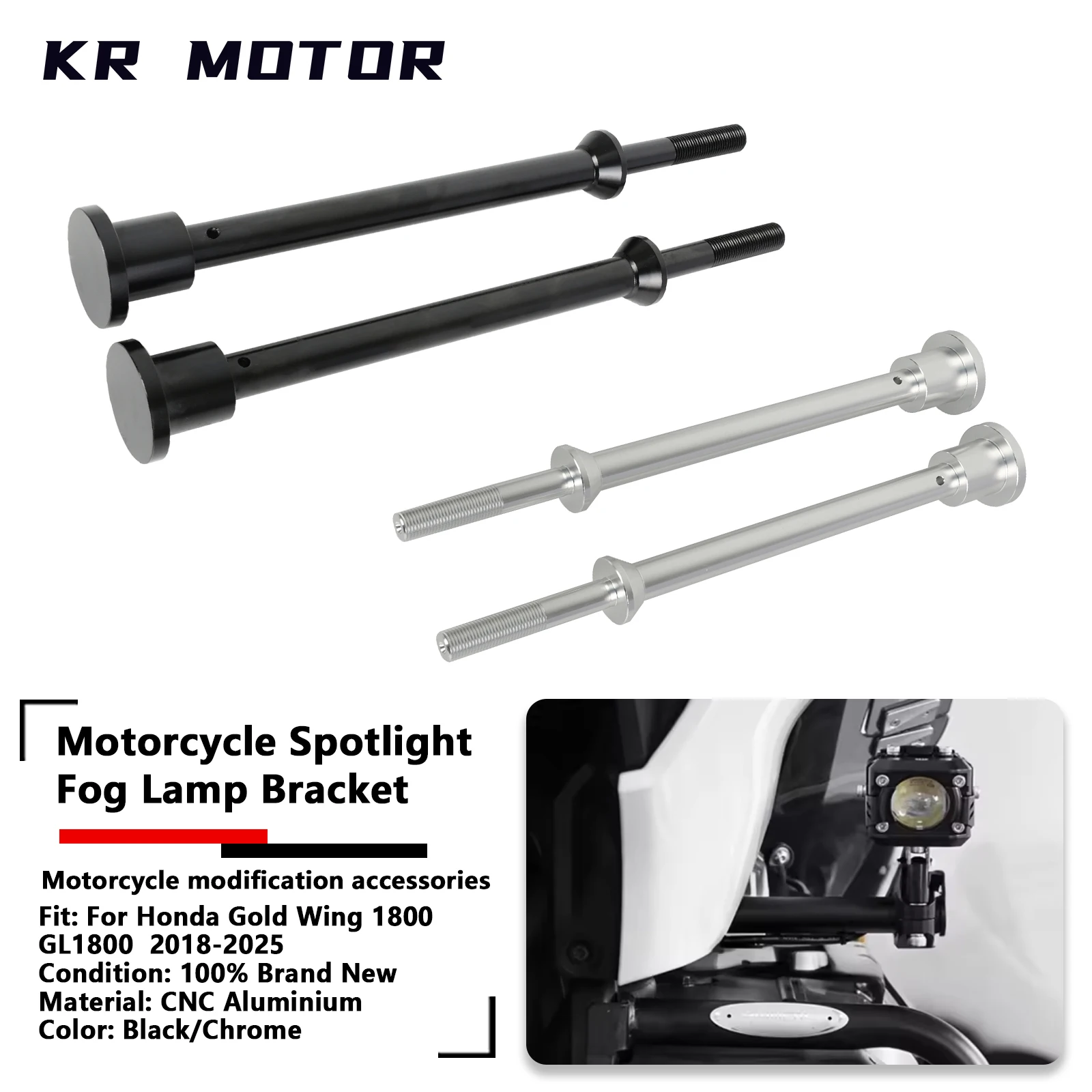 

Fit For Honda Gold Wing 1800 GL1800 2018-2025 Motorcycle Spotlight Fog Lamp Bracket Spotlight Light Support CNC Aluminum Bracket