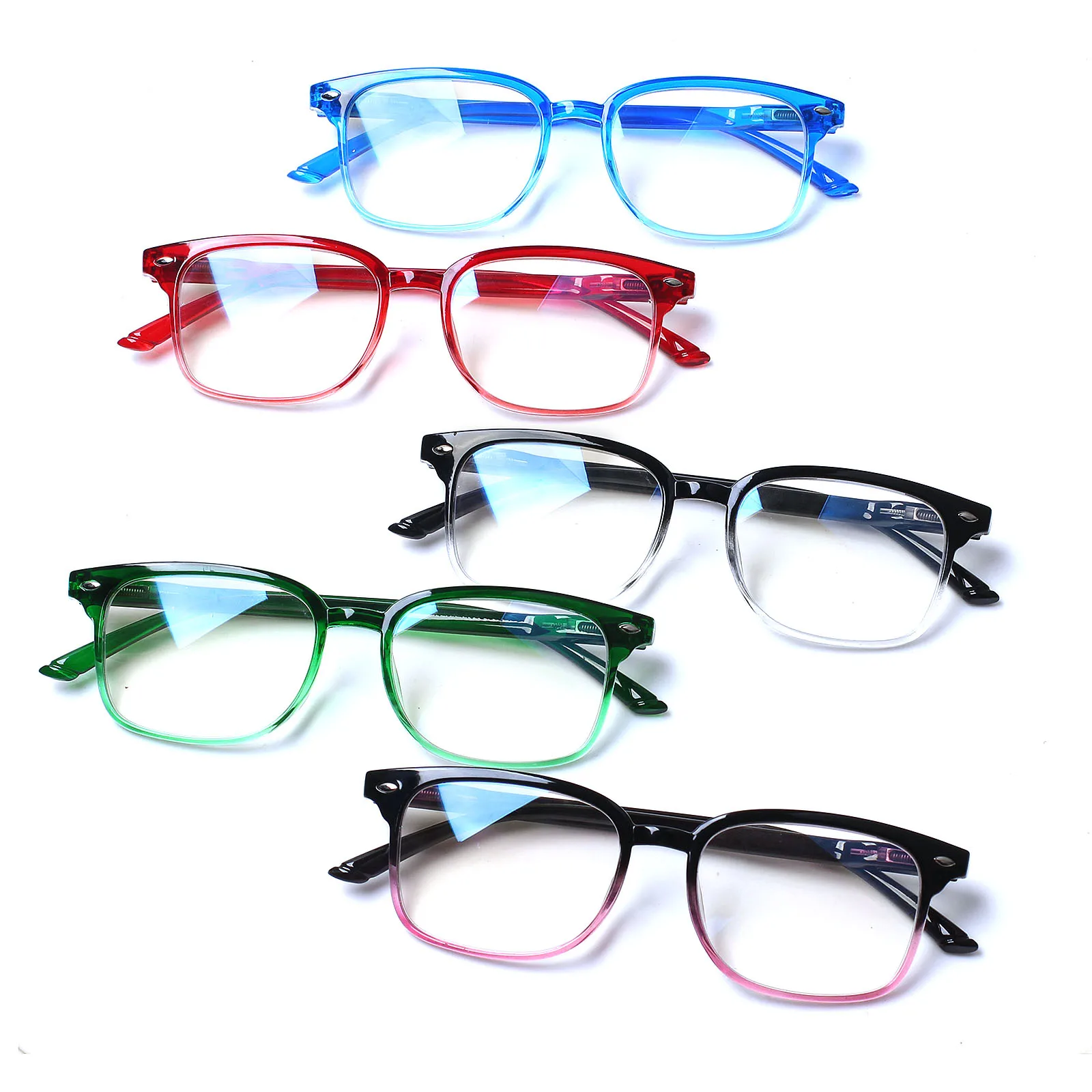 Henotin Reading Glasses for Men and Women Anti-Blue Light HD Lenses Coloured Frames Comfortable Prescription Glasses