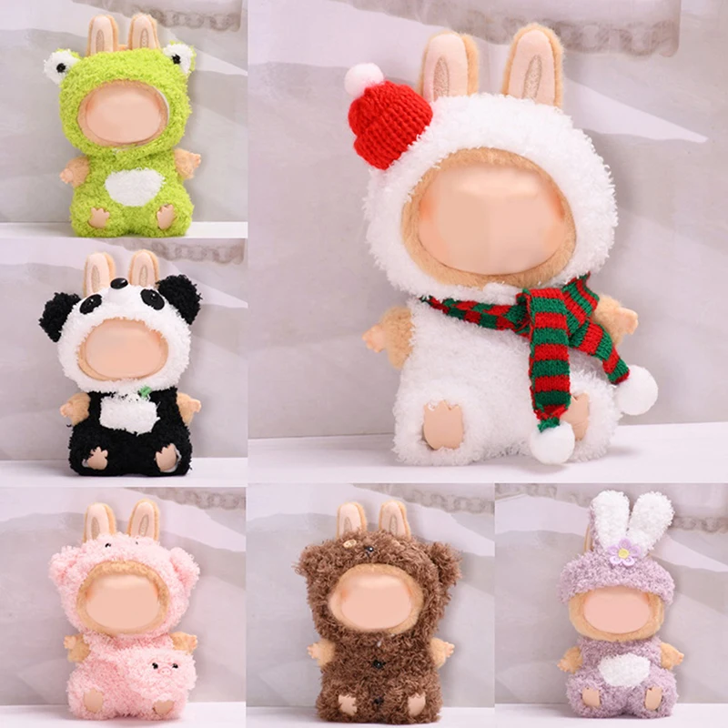 17cm Mini Plush Doll'S Clothes Outfit Accessories For Labubu Idol V1 V2 Christmas Cookie Man Sweater Hat Clothing New Year Gift