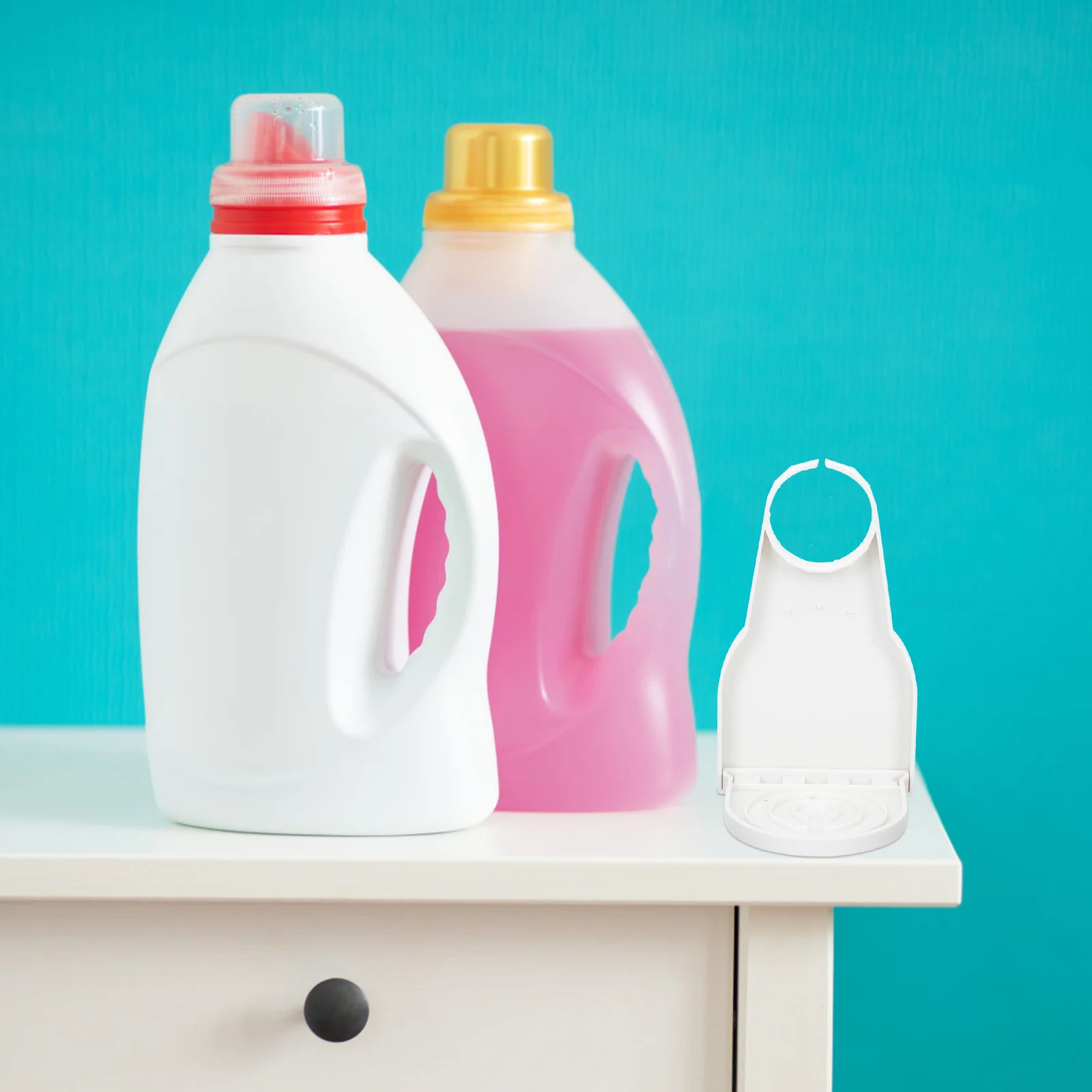 

2Pcs Laundry Cup Holders Plastic Drip Catcher Strong Break Resistance for Fabric Softener Bottle Use Laundry Cup Holder