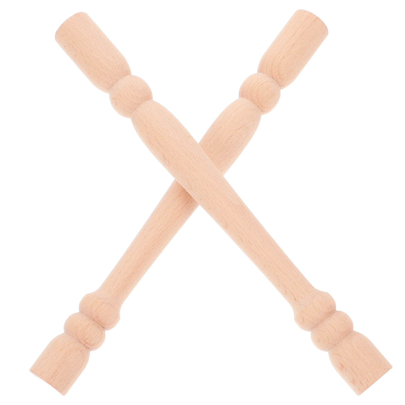 

2pcs Solid Wood Decorative Pillars Home Furniture Small Khaki Roman Columns Wood Cabinet Post Stairway Baluster Spindles