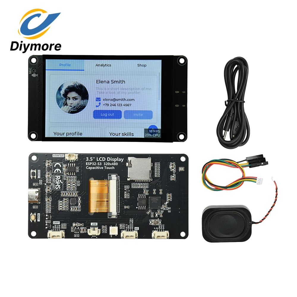 esp32-s3-35-インチ-ips-320-480-タッチ-led-ディスプレイモジュール-xiaozhi-ai-wifi-bluetooth-開発ボードをサポート-16m-qspi-フラッシュ