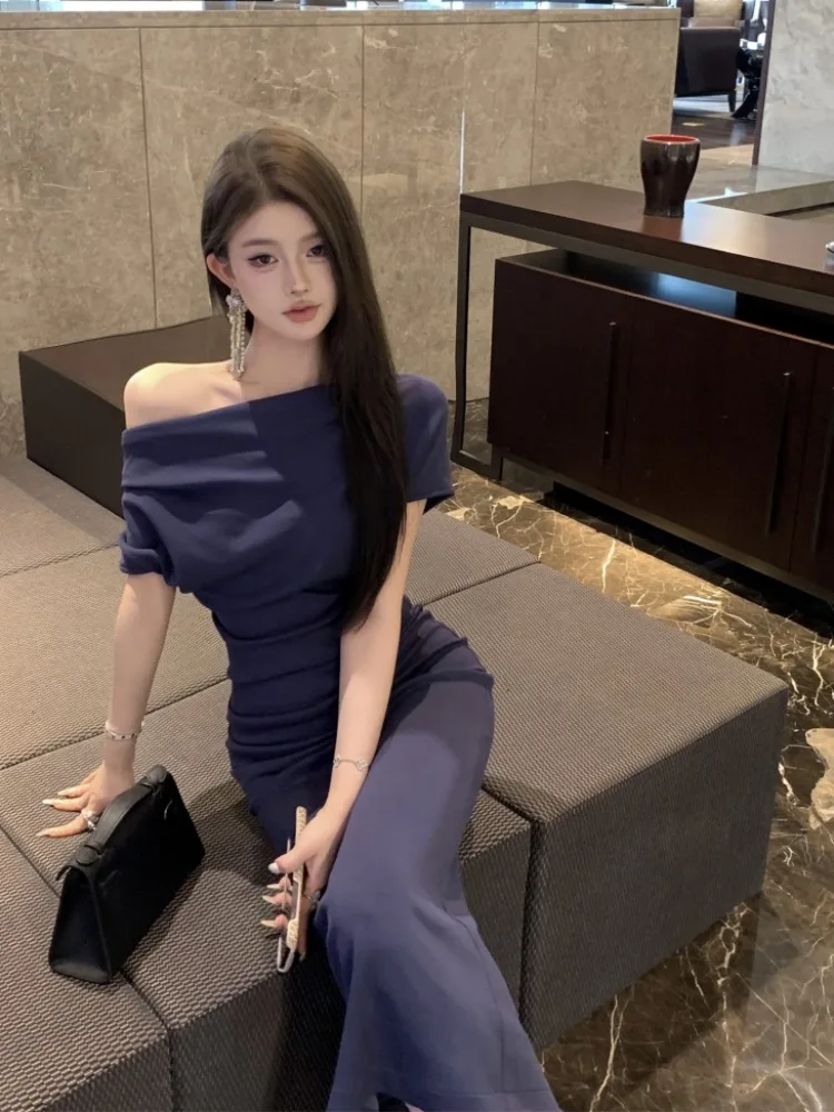 Robes femmes filles automne Satin incrusté lambrissé ourlet plissé Banquet blanc Style de déplacement formel élégant Socialite héritière