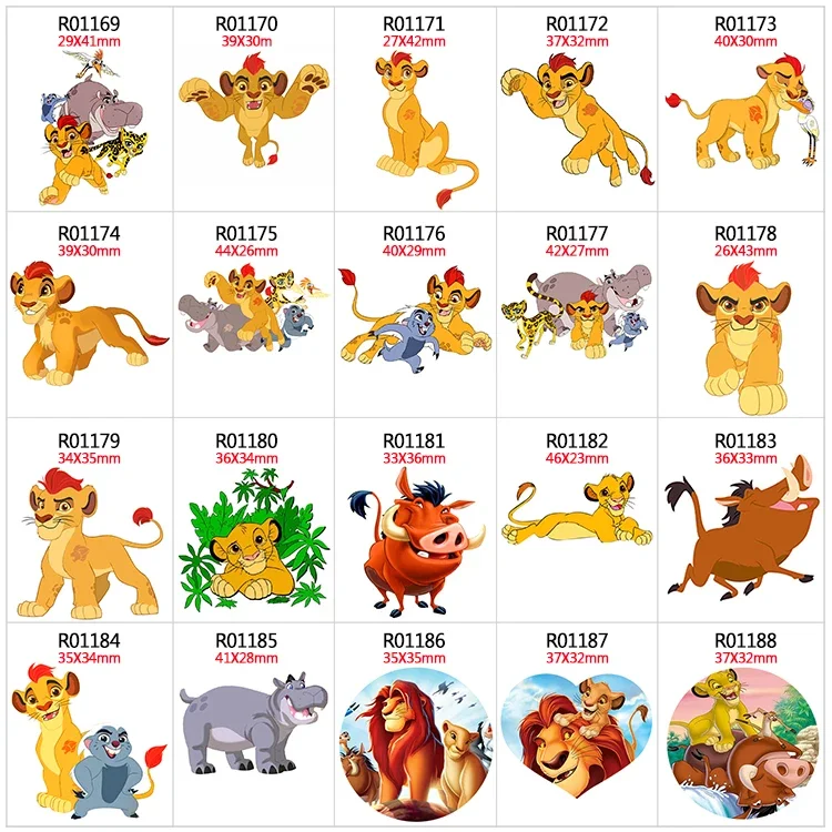 

30pcs/lot Disney Lion King Cartoon Character Resin Flat Back for Hair Bows Planar Crafts for DIY Decoration