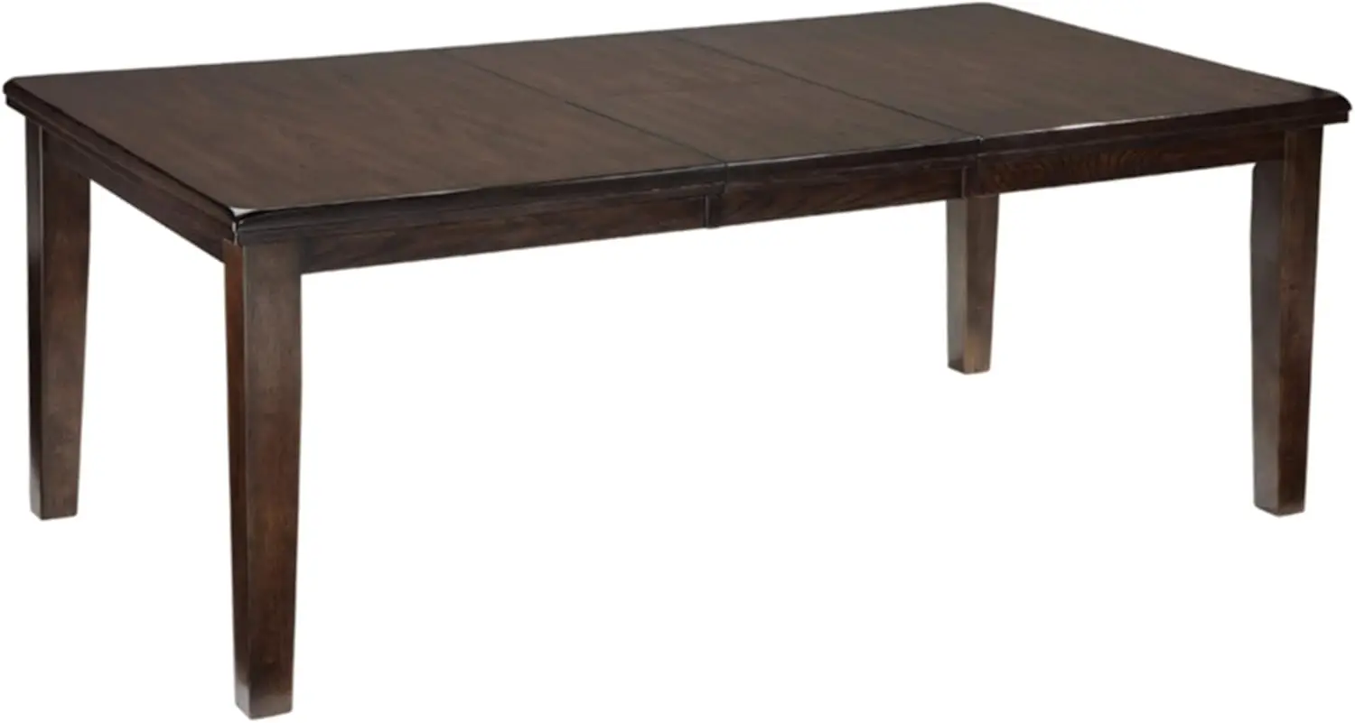 Traditional Rectangular Dining Extension Table, Seats up to 8 Dark Brown Edges and corners have a rounded off