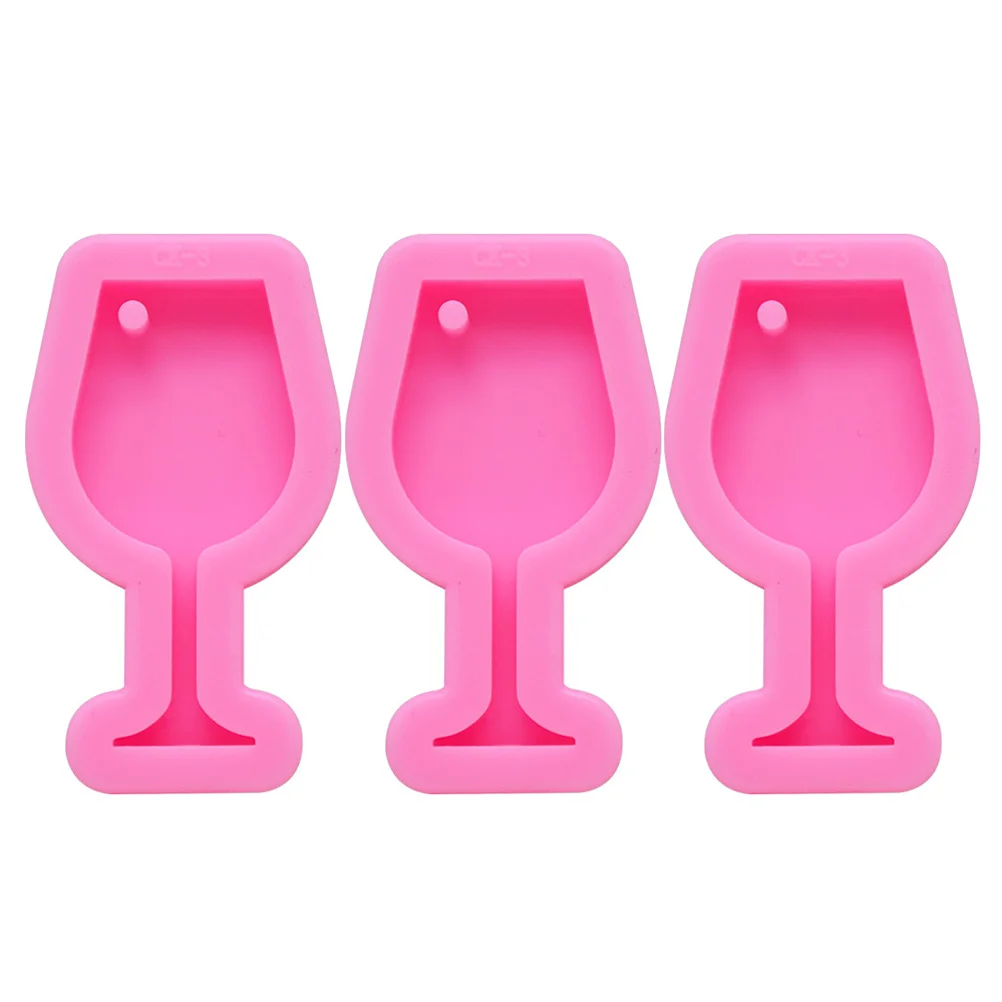 

3 Pcs Keychain Mold Molds Goblet Cup Pendant Jewelry Casting Spherical DIY Mould Charm Silica Gel Resin