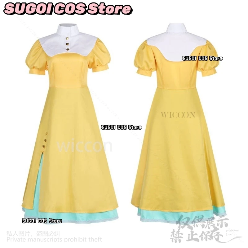 Anime Cardcaptorr Sakura Cosplay Tomoyo Daidouji Costume Yellow Dress Lovely Kawaii Gentle Cute Lolita Wigs Party Cos Suits