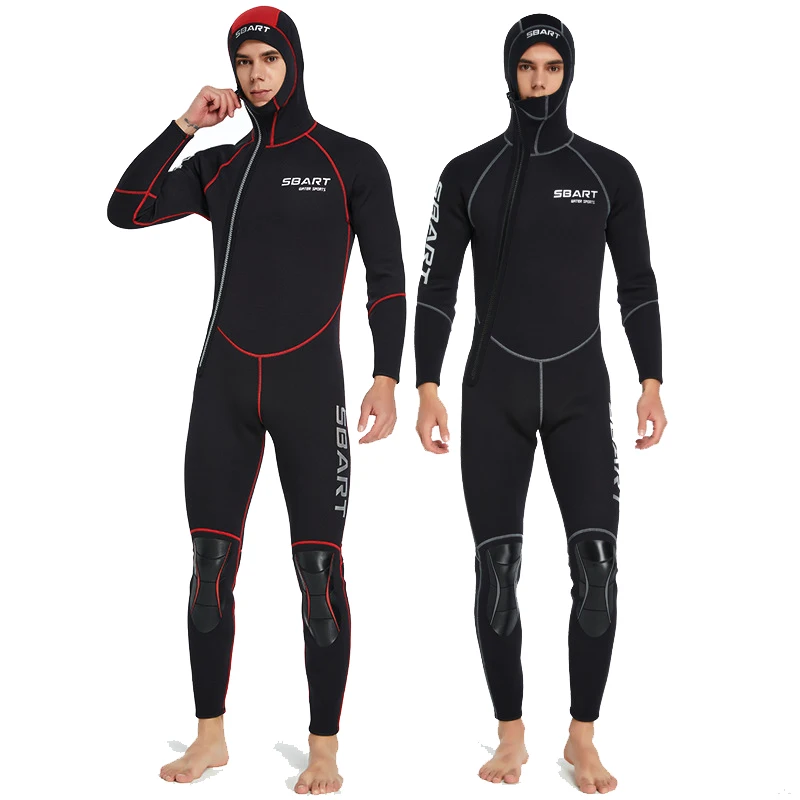 3MM Neoprene Wetsuit Hooded Men Surf Scuba Diving Suit Underwater Fishing Spearfishing Kitesurf Clothing WetSuit Equipment