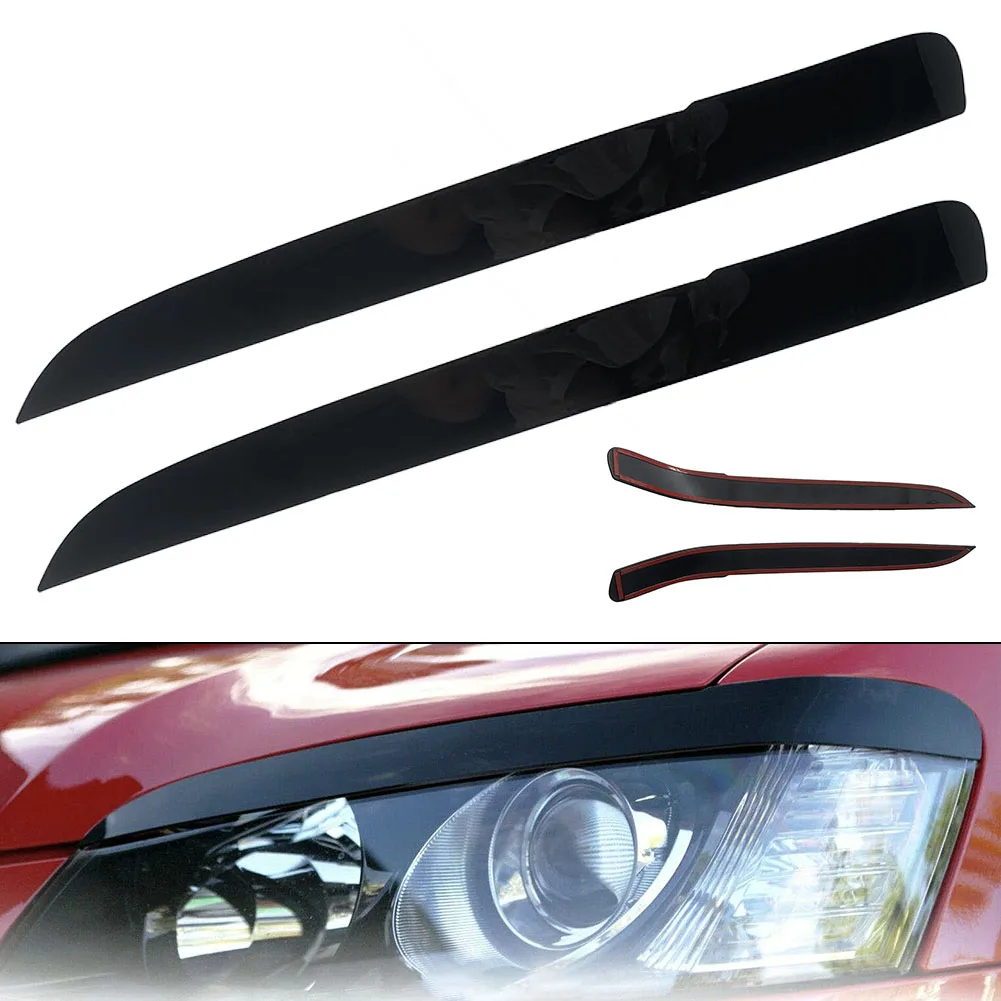 

2Pcs Auto Headlight Eyebrow Eyelid Cover Trim For Holden VE Commodore SS SSV SV6 S Gloss Black ABS Car Front Headlight Frame