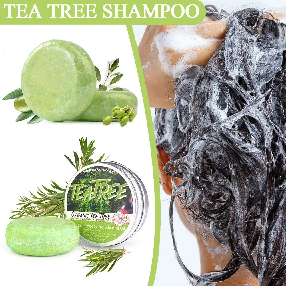 Tea Tree Extract Washing Hair Soap Shampoo Bar Shampoo Soap Solid Shampoo 100% Pure Plant Natural Hair Soap